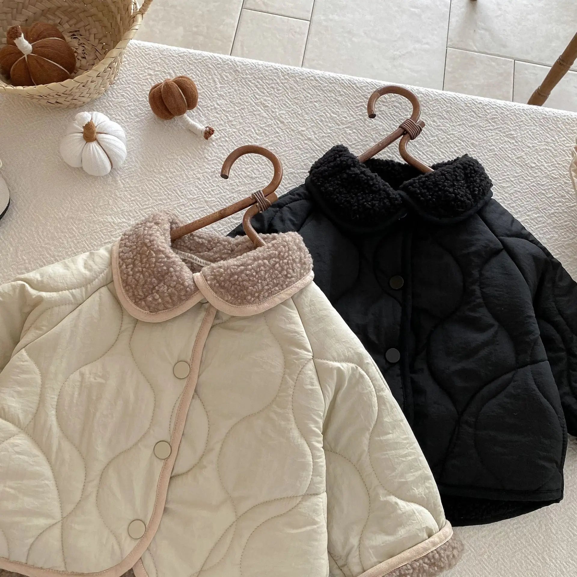 Korean Retro Velvet Kids Coat