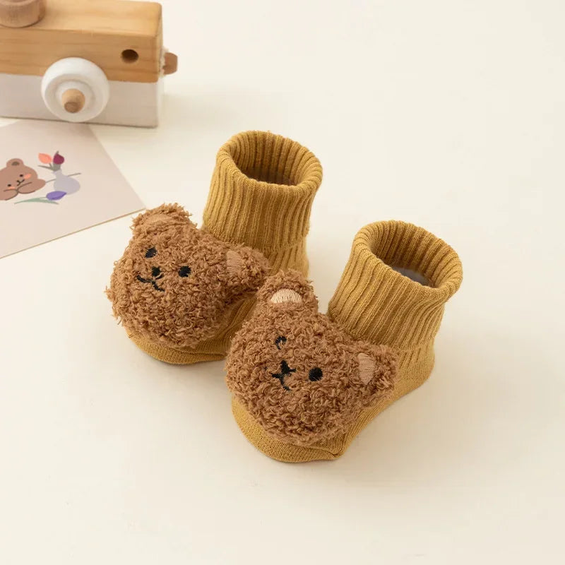Cute Cartoon Bear Baby Socks 0-1Y
