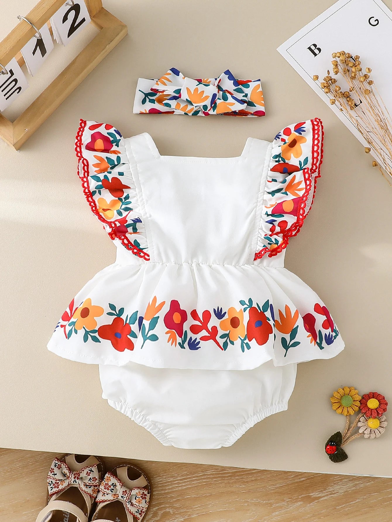 Floral Baby Girl Romper Set