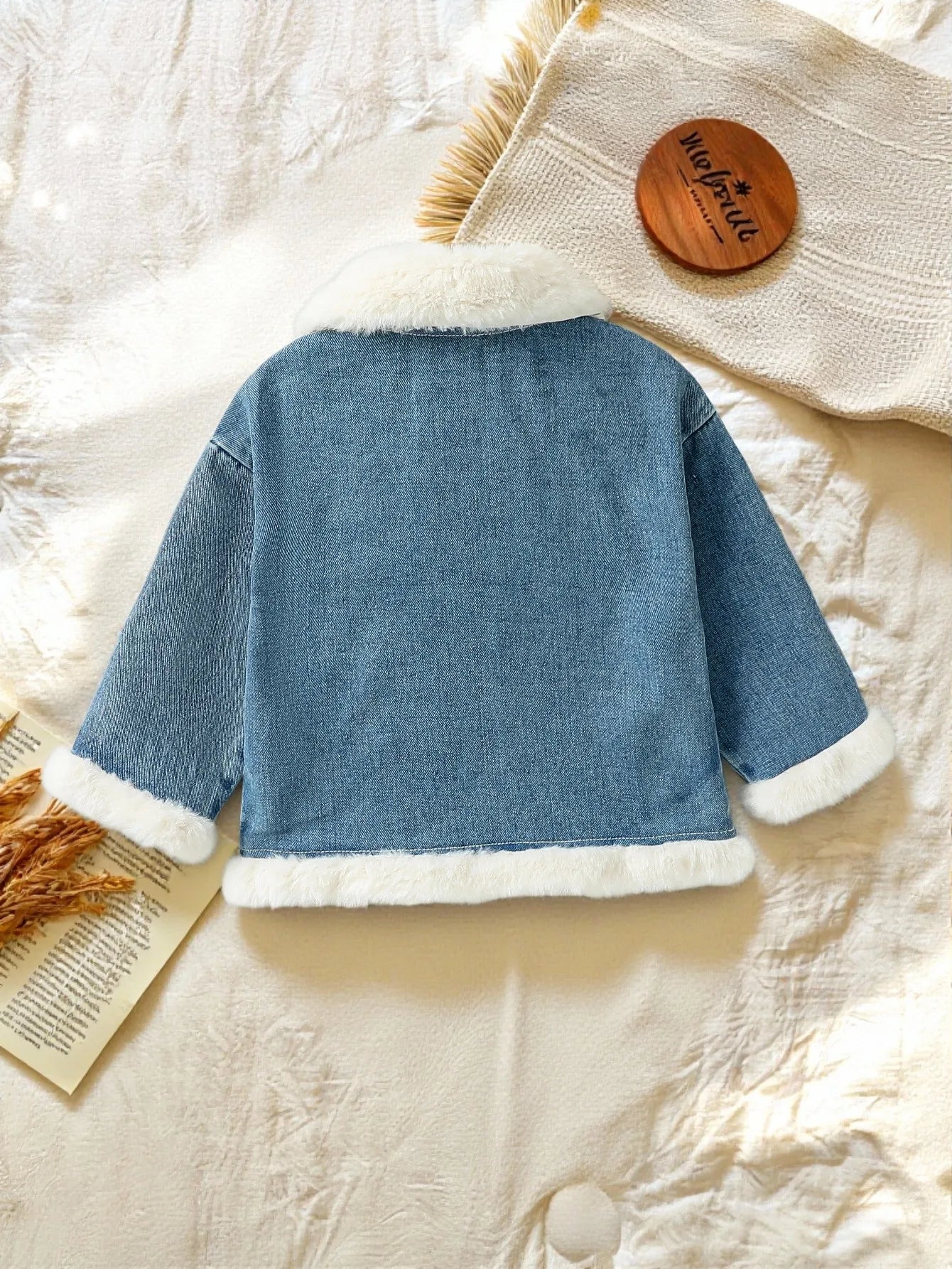 Fleece Denim Baby Girls Jacket