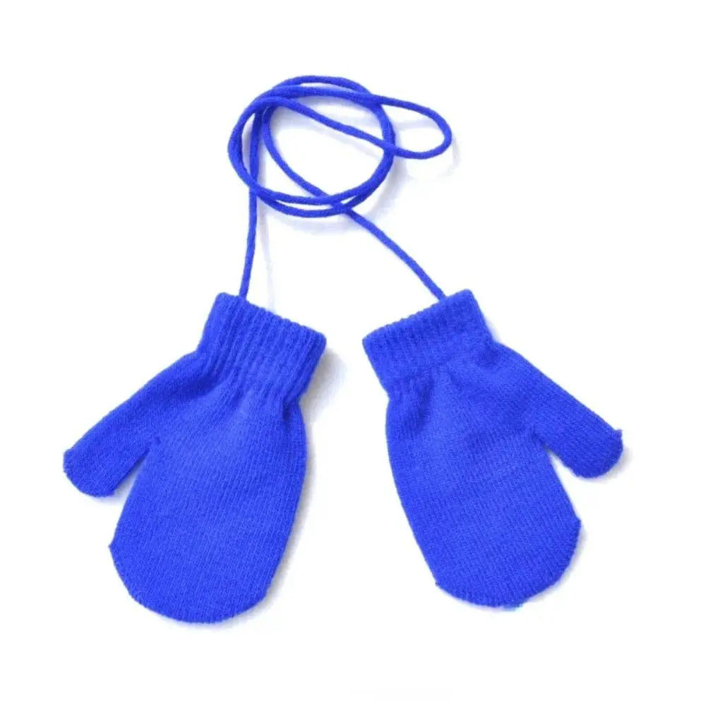Winter Mittens Children Full Finger Gloves Warm Baby Gloves for 1-3Y Kids Hanging Neck Warm Gloves Newborn Baby Accessories