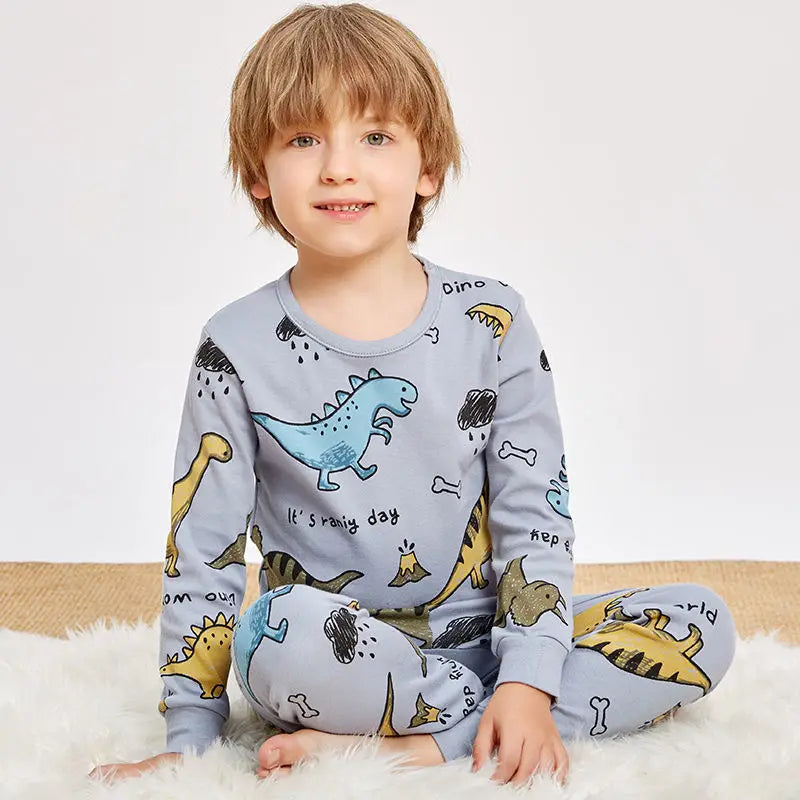 Child Boy Pajamas for 3-14 Years Winter Long Sleeved Pyjamas Suit Baby Girl Clothes Toddler Cotton Sleepwear Kids Sleep Pajamas