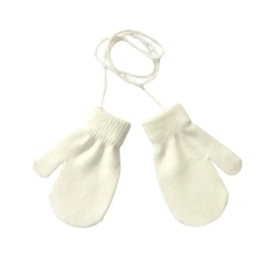 Winter Mittens Children Full Finger Gloves Warm Baby Gloves for 1-3Y Kids Hanging Neck Warm Gloves Newborn Baby Accessories