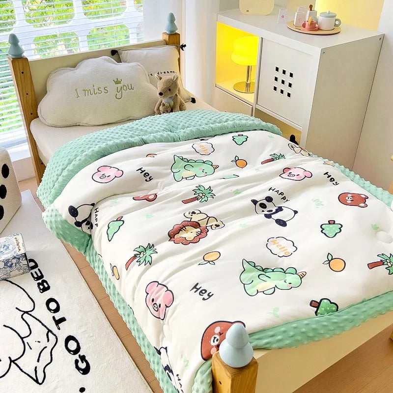 Winter Warm Baby Quilt Comforter Quilted Blanket Summer Soft Nap Cover Bed Thick Blanket Newborn Infant Swaddle Wrap Bedding