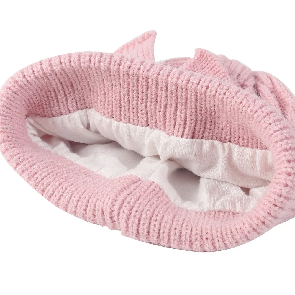 0-2Y Baby Knit Hat with Large Bow Soft Stretchy Winter Hat for Girls & Boys Lightweight Warm Beanie for Christmas, Thanksgiving