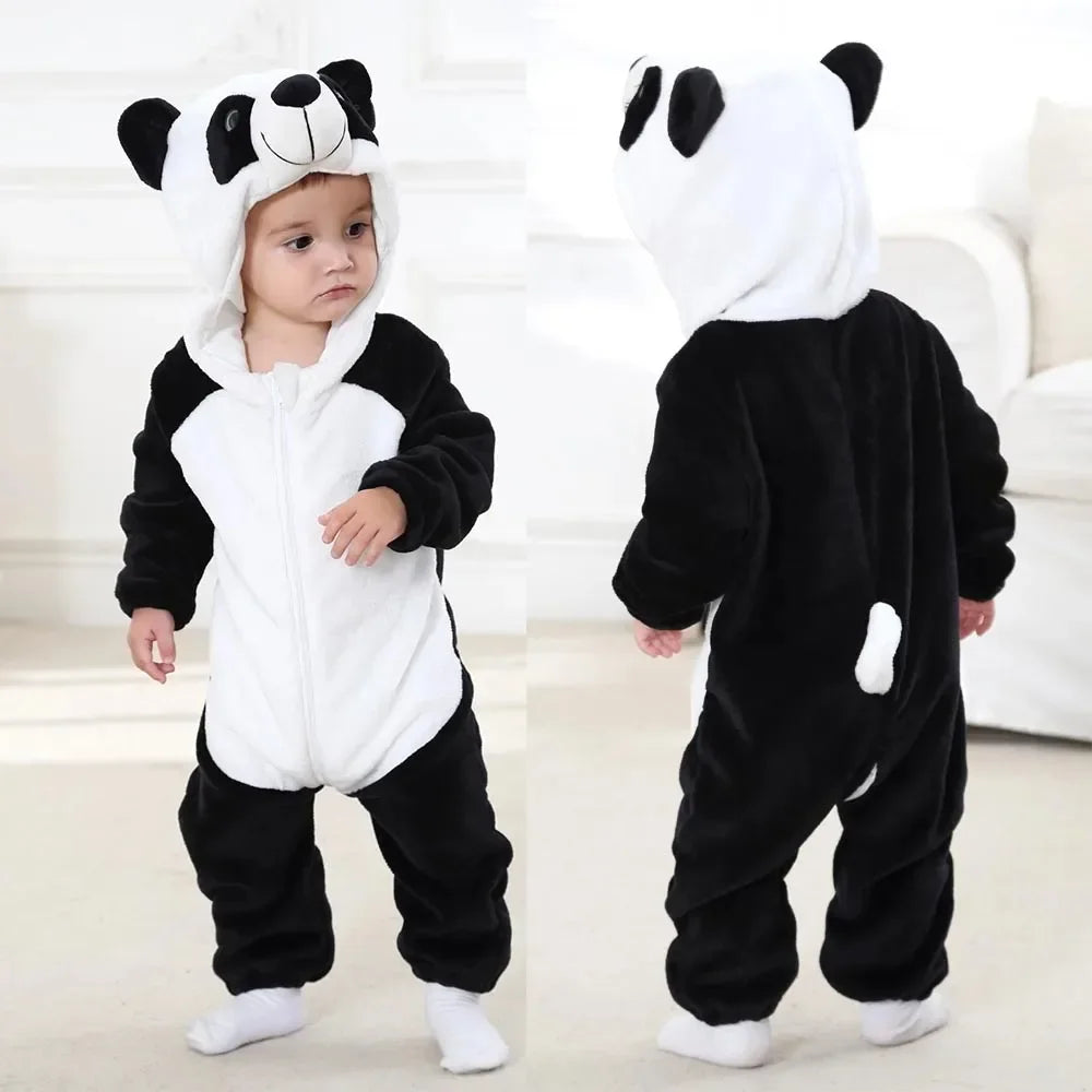 Newborn Kids Monkey Kigurumi Pajamas Winter Thick Baby Blanket Slppers Toddler Infant Clothes Hooded Animal Pyjamas Sleepwear