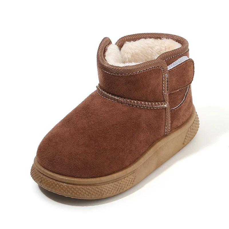 New 2025 Winter Kids' Footwear - Boys' Fleece-Lined Thick Short Snow Boots, Warm Girls' Cotton Boots, Toddler Shoes