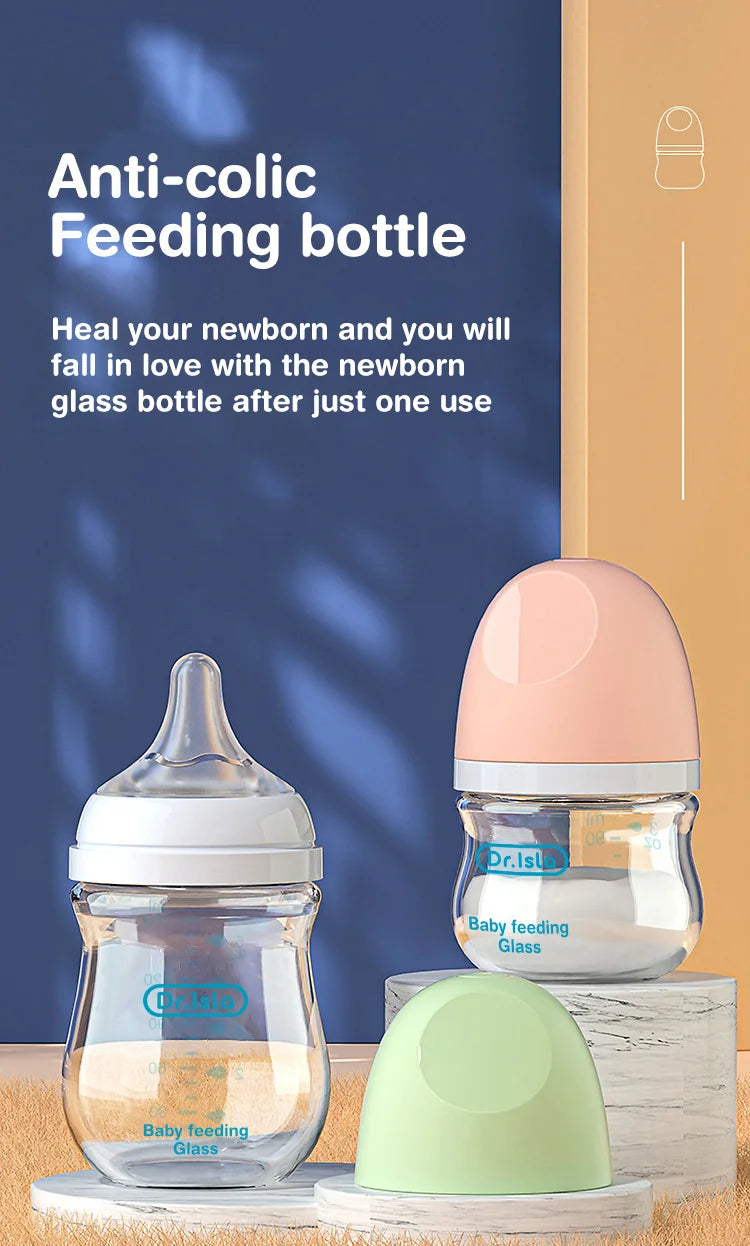 Anti-Choke Glass Baby Bottle 160ml
