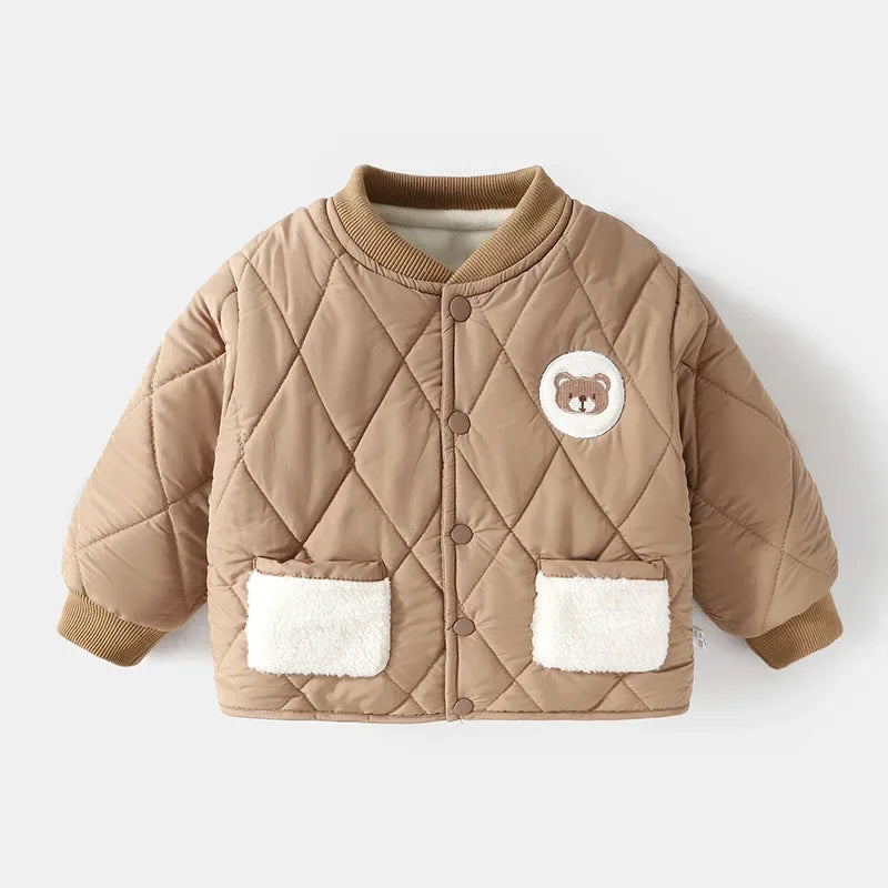 Diamond Quilted Bear Kids Jacket