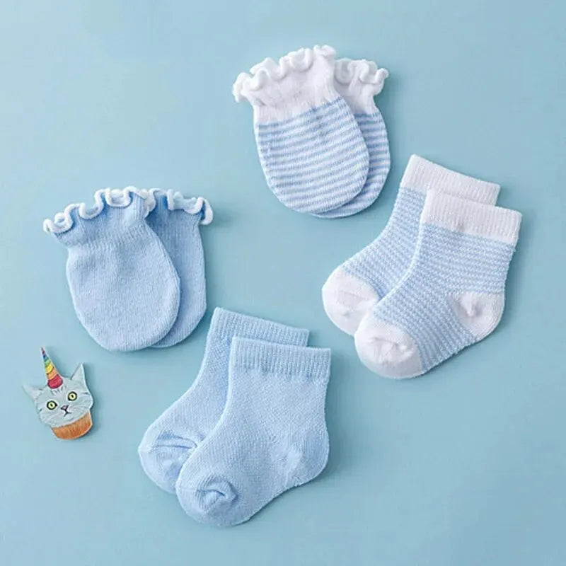 4-Pair Baby Socks & Gloves Set