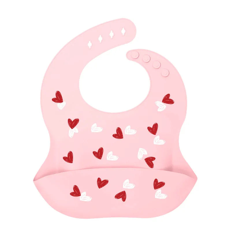 Baby Silicone Bib Waterproof Infant Bibs Fashionable Newborn Feeding Cloth Toddle Bibs Adjustable Saliva Towel For Boys Girls