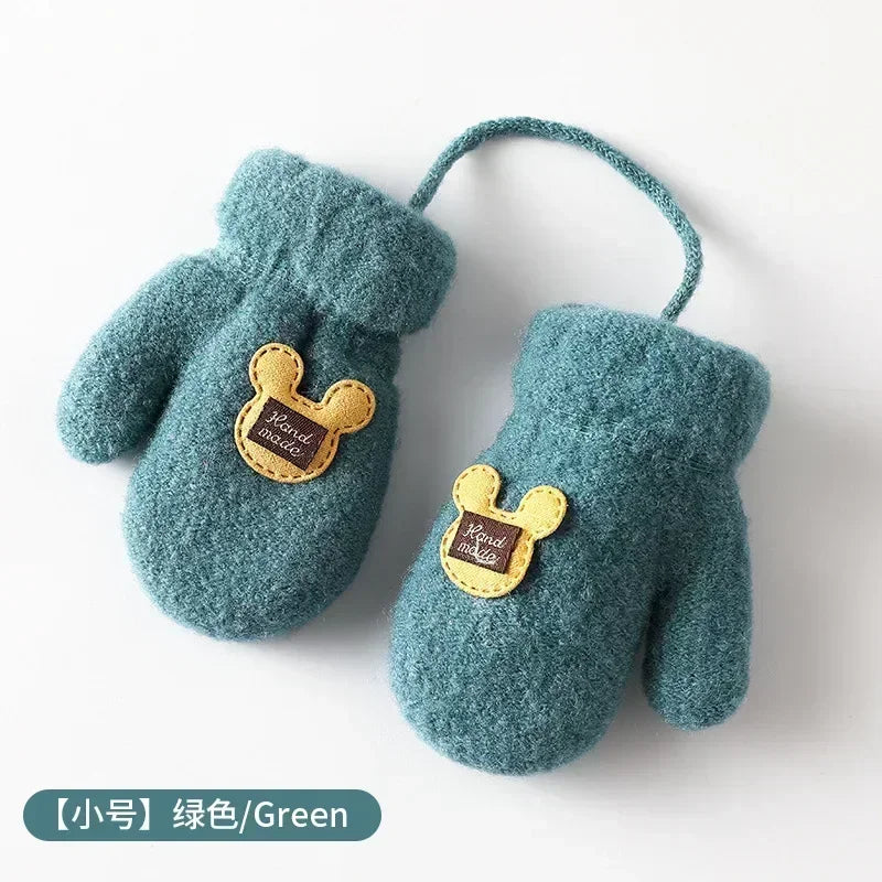 1-6 Years Old Baby Mittens Newborn Children Kids Winter Gloves Mohair Plush Thick Boys Girls Gloves