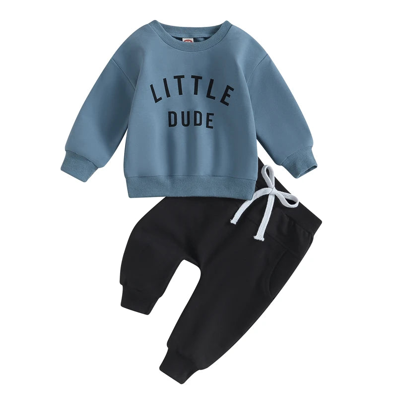 Autumn Baby Clothing Set Cotton Letter Print Boys Hoodie Suit Toddler Boys Clothes Set 2Pcs Sweatshirt+Jogger Pants Set