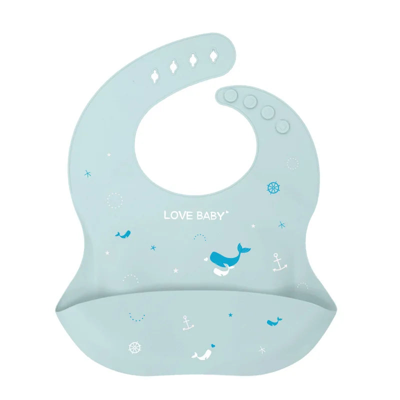 Baby Silicone Bib Waterproof Infant Bibs Fashionable Newborn Feeding Cloth Toddle Bibs Adjustable Saliva Towel For Boys Girls
