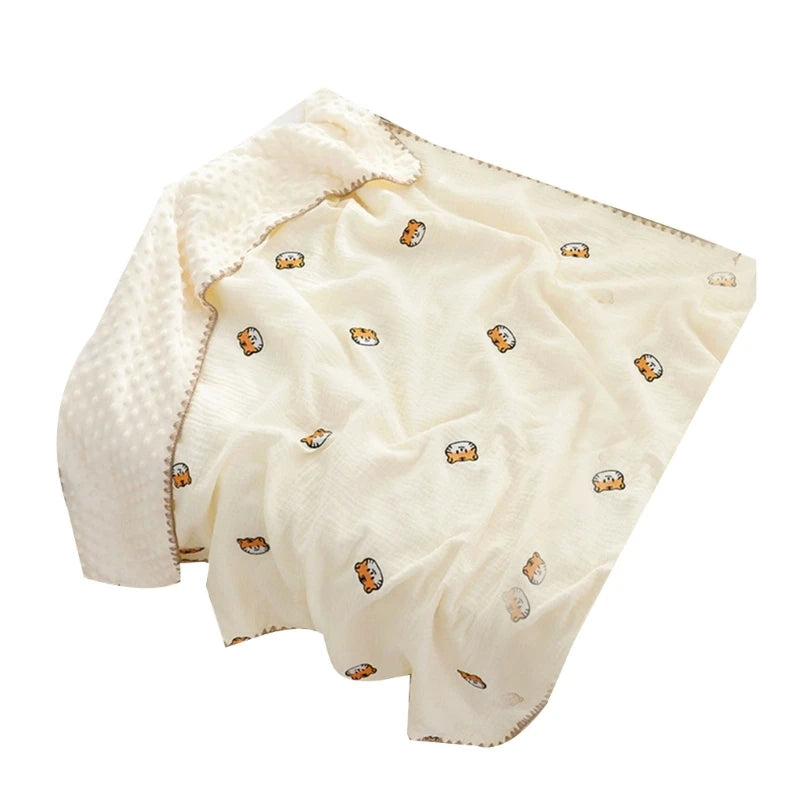 Baby Blanket for Girls Boys Infant Swaddles Cloth Small Quilts with Dotted Backing, Receiving Blanket Bed Crib Accessory