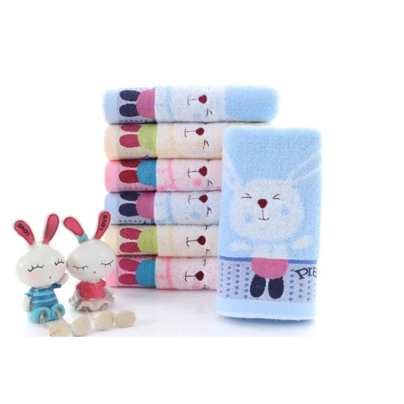 Pure Cotton Children's Towel Cartoon Jacquard Embroidery Baby Face Towel Soft Water Absorbent Face Towel for Kids 50x25cm