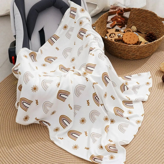 Elinfant Newborn Bamboo Receiving Blankets Infant Swaddle Blankets Soft Cozy Baby Swaddle Blanket Nursery Accessories Essentials