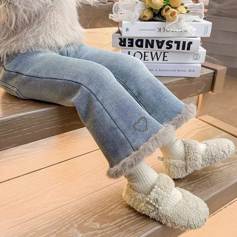 Flared Fleece-Lined Jeans