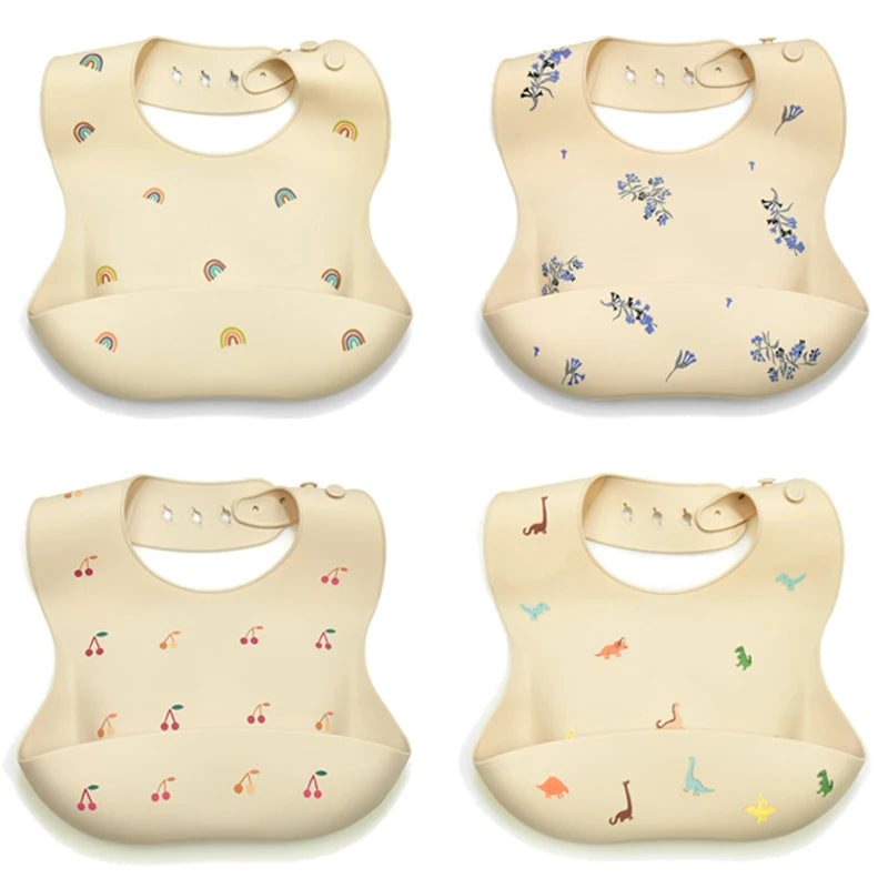Silicone Bibs For Newborn Baby Feeding Tableware Waterproof Baby Bibs For Toddler Feedings Bibs Burp Cloths Bandana Baby Stuff