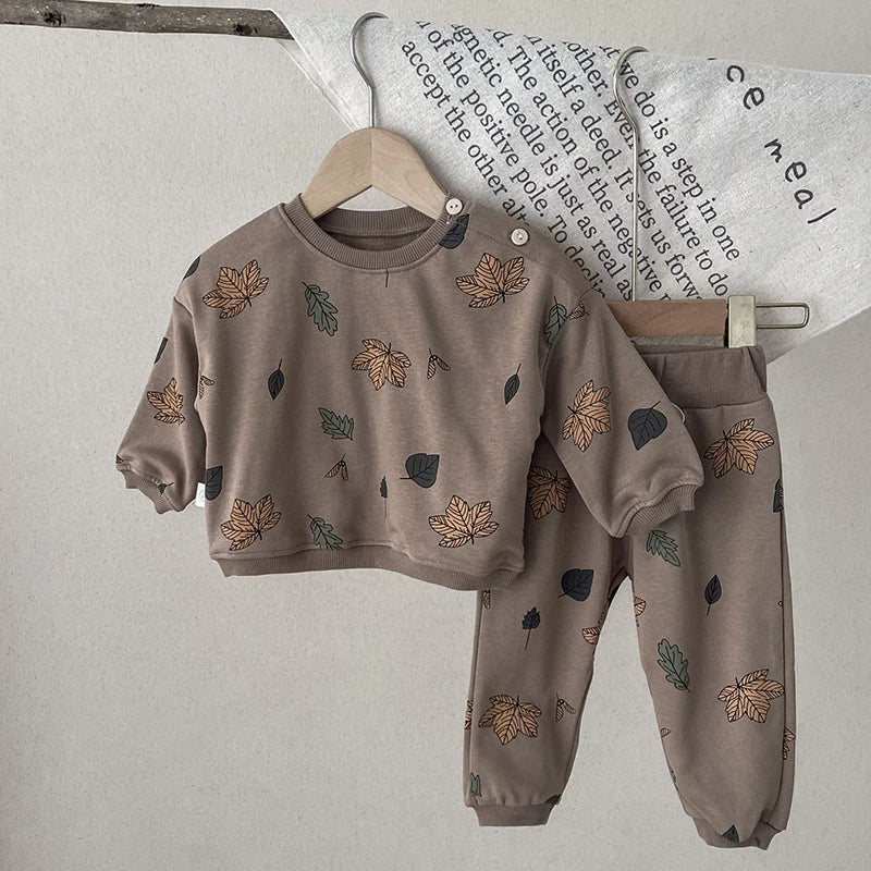 Kids Boys Girls Pajamas Set Children Sleepwear Pajamas Flared Pants Sets Long Sleeve Cotton Baby Clothes Spring Autumn Clothing