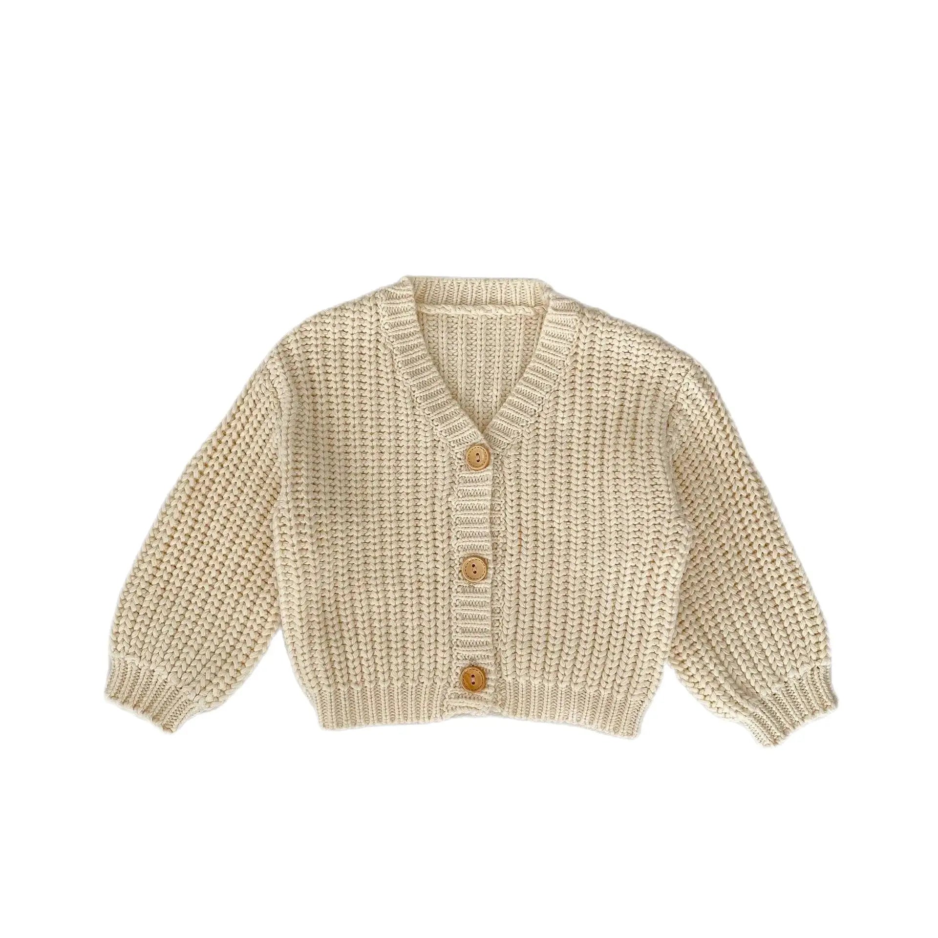 V-Neck Knit Baby Cardigan