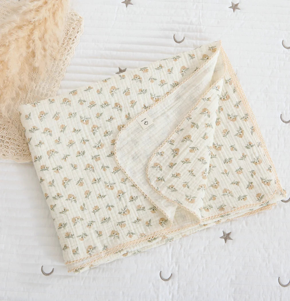 Newborn Baby Blanket Summer 2 Layers Muslin Swaddle Wrap Blankets Cotton Soft Baby Wrap Receiving Blanket For Crib Bath Towels