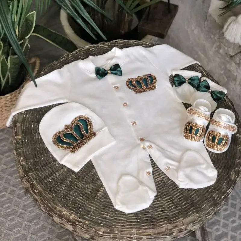 4pcs Butterfly Jewelry Baby Romper Set