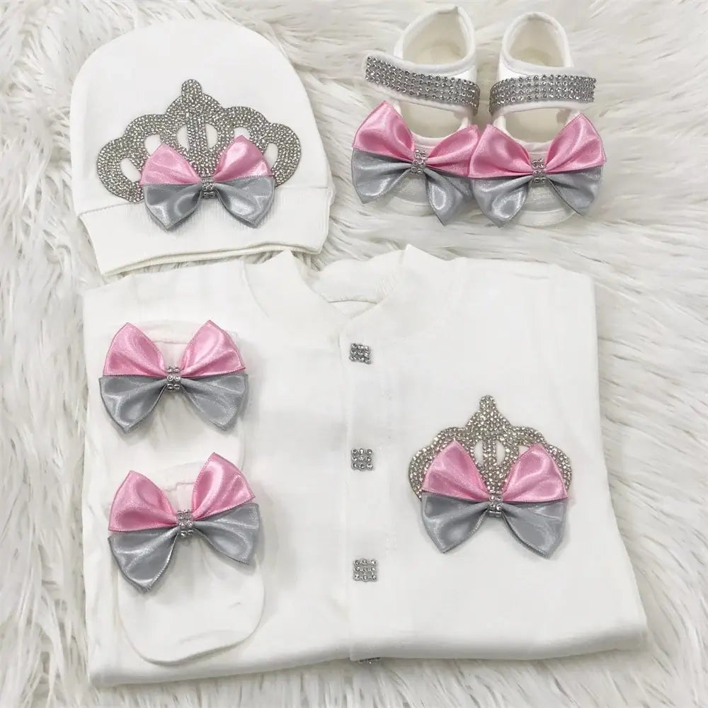 4pcs Butterfly Jewelry Baby Romper Set