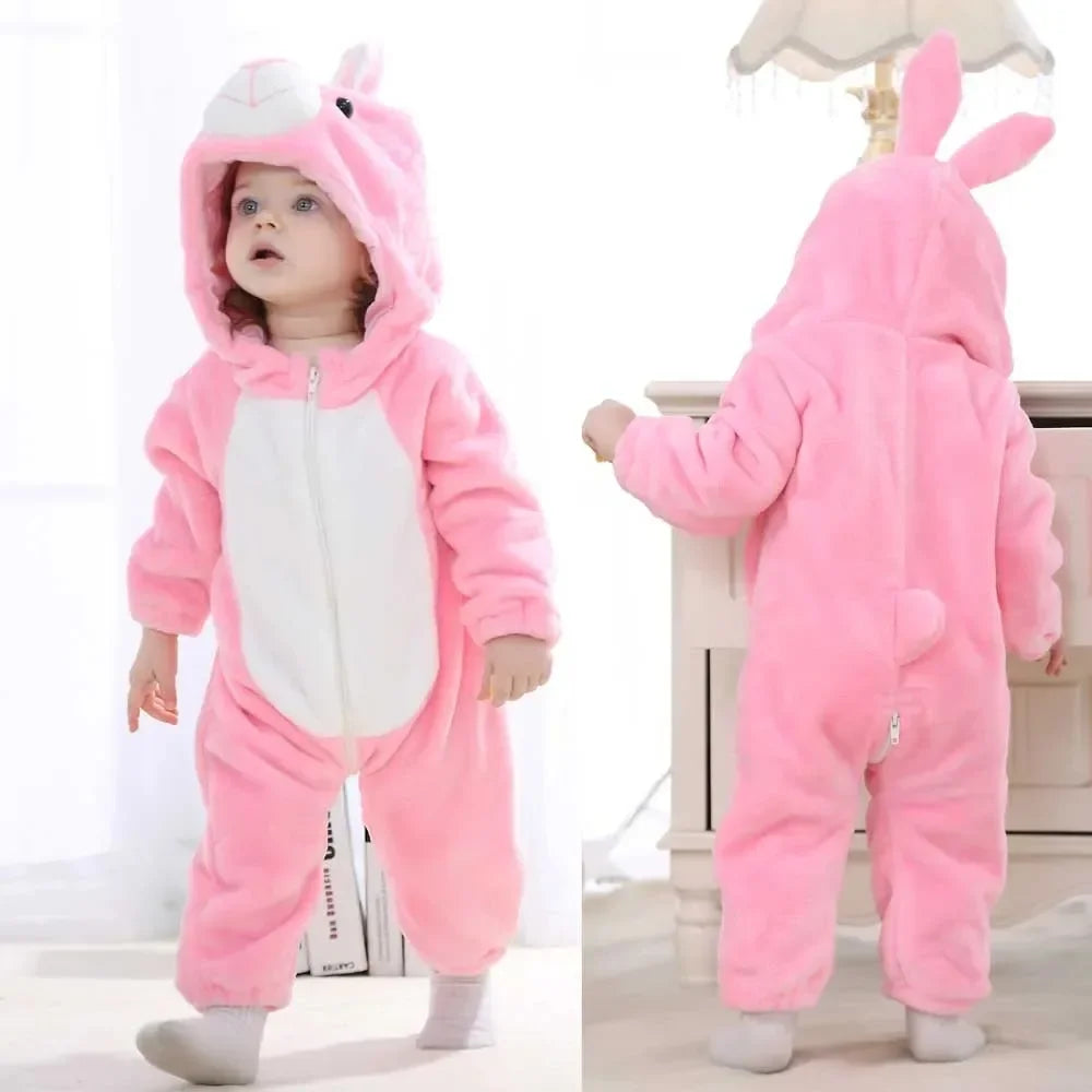 Newborn Kids Monkey Kigurumi Pajamas Winter Thick Baby Blanket Slppers Toddler Infant Clothes Hooded Animal Pyjamas Sleepwear