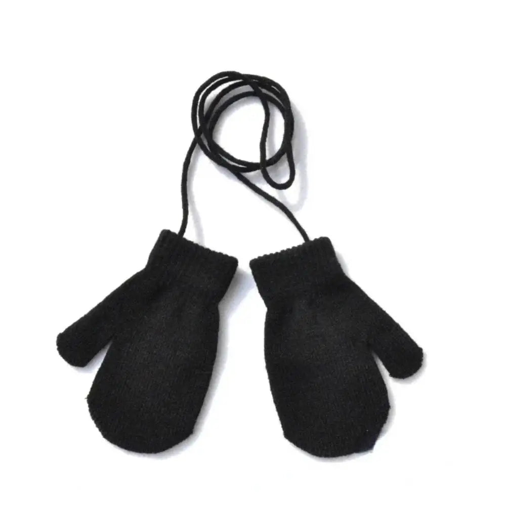 Winter Mittens Children Full Finger Gloves Warm Baby Gloves for 1-3Y Kids Hanging Neck Warm Gloves Newborn Baby Accessories