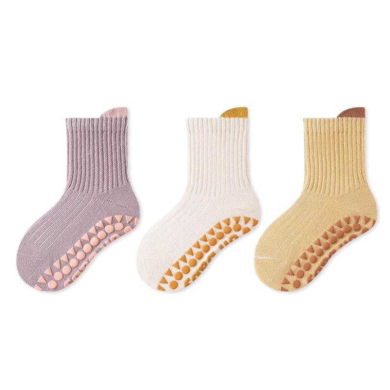 3 Pairs Baby Anti-Slip Socks 0-6Y