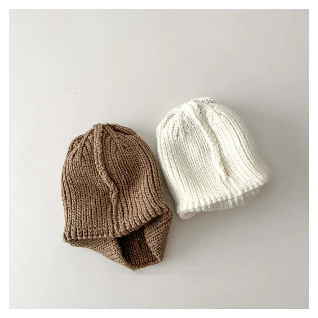Cute Baby Bunny Hat With Ear 2025 Autumn Children's Knitted Hat Boys Girls Beanie Cap Warm Wool Pullover Hat