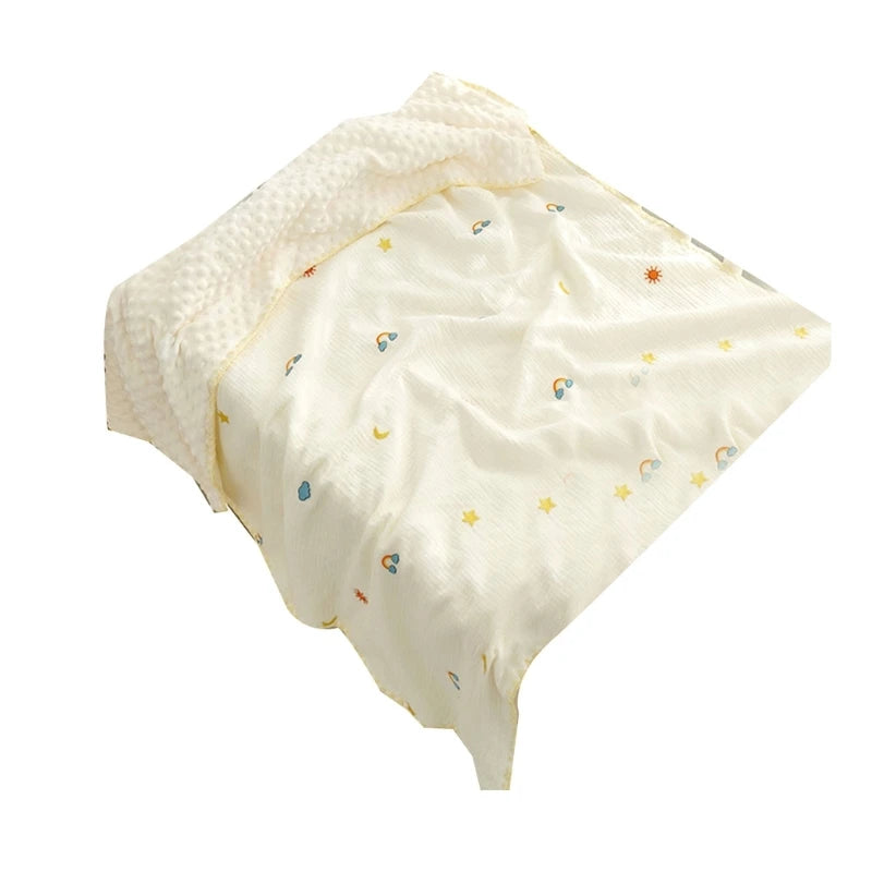 Baby Blanket for Girls Boys Infant Swaddles Cloth Small Quilts with Dotted Backing, Receiving Blanket Bed Crib Accessory