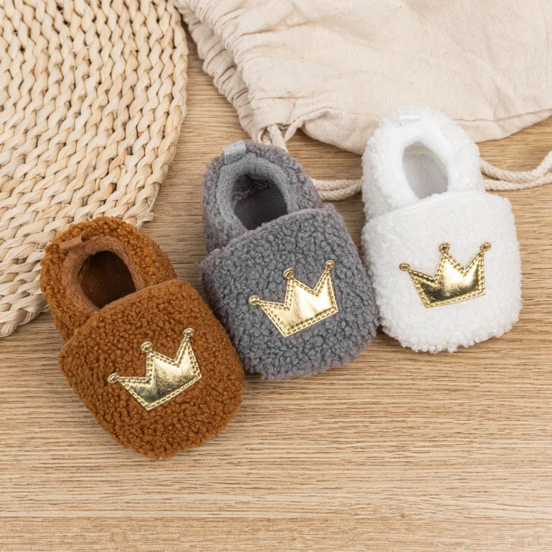 Winter Crown Hairy Baby Cotton Shoes Sneakers Baby Shoes Cotton Boots Baby Shoes 0-1 Years Old