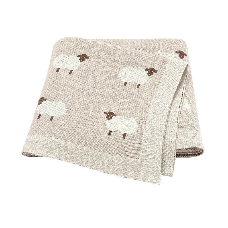 Knitted Cotton Baby Swaddle Blanket 90x70cm