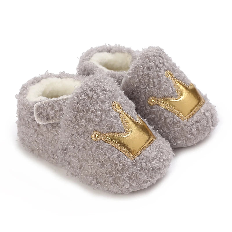 Winter Crown Hairy Baby Cotton Shoes Sneakers Baby Shoes Cotton Boots Baby Shoes 0-1 Years Old