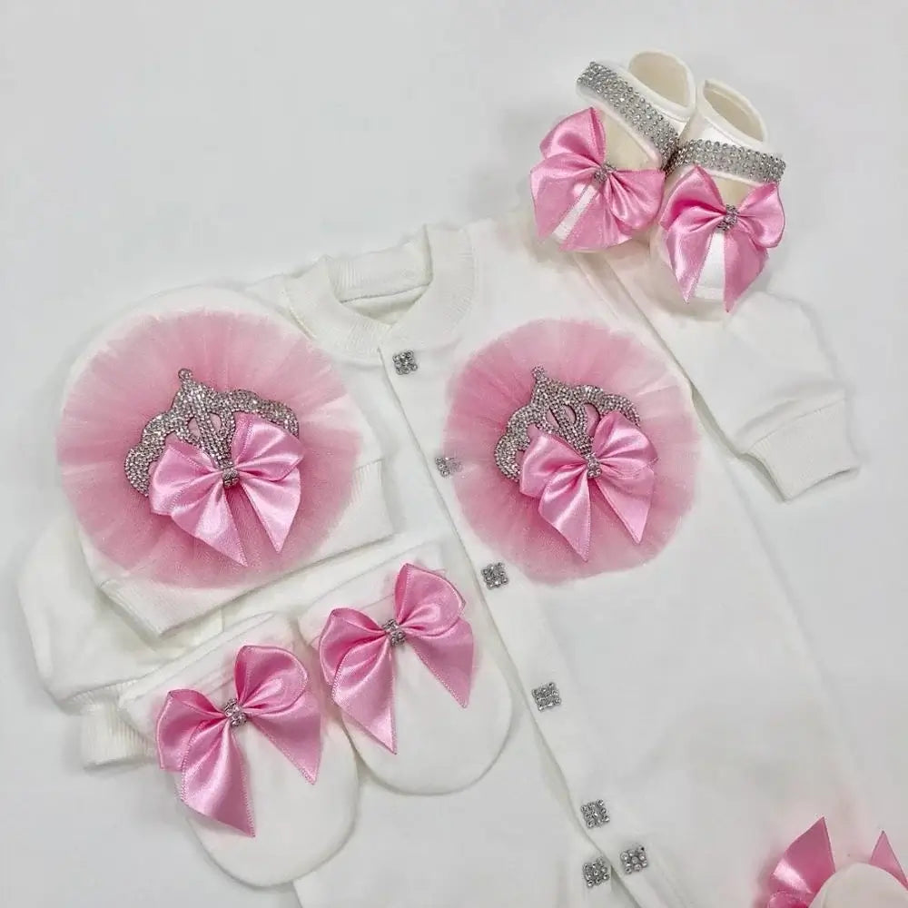 4pcs Butterfly Jewelry Baby Romper Set