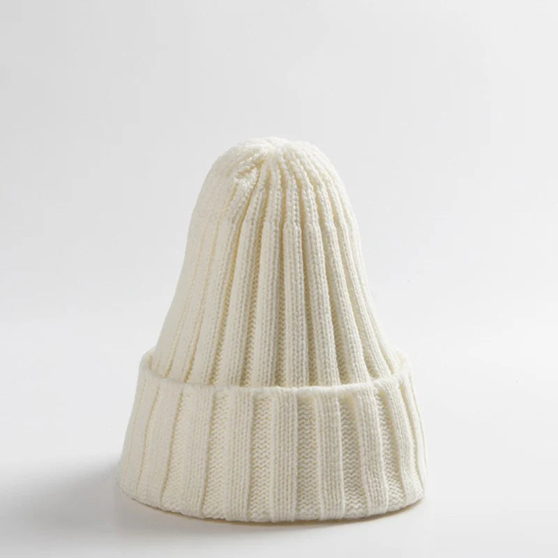 Autumn Winter Baby Hat Warm Knitted Toddler Girls Boys Beanie Solid Color Kids Outdoor Ear Protection Cap