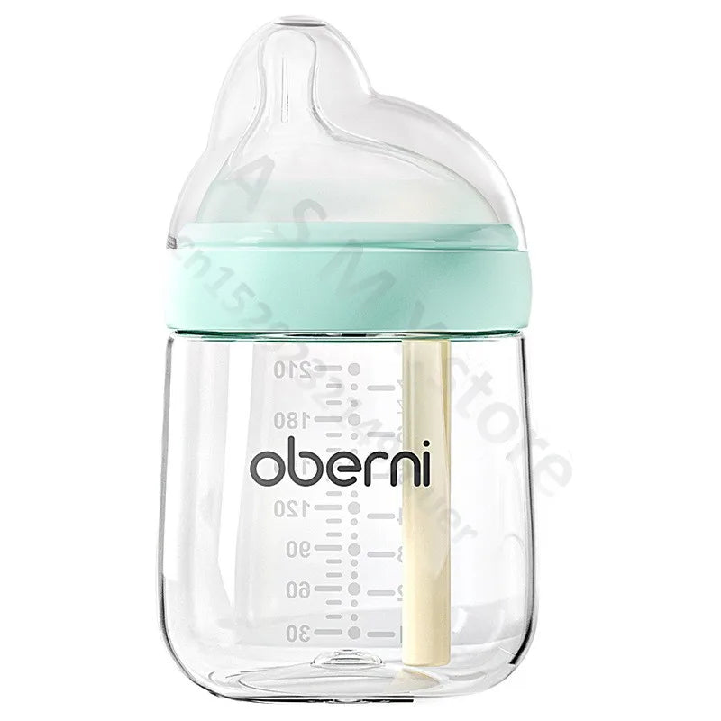 Anti-flatulence newborn glass bottle / wide mouth eccentric nipple anti-breastfeeding bottle / 150ML210ML glass bottle