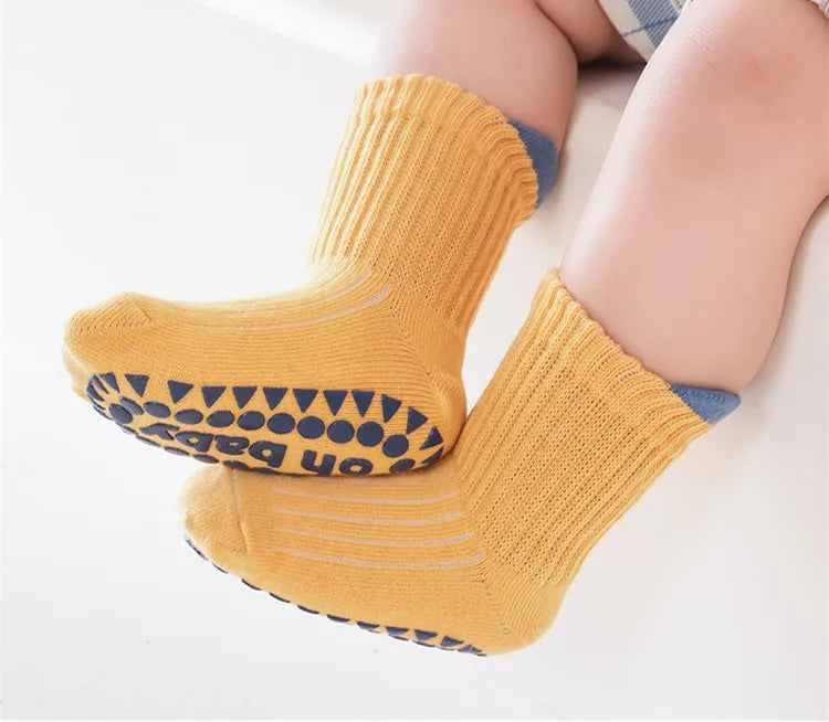 3 Pairs Baby Anti-Slip Socks 0-6Y