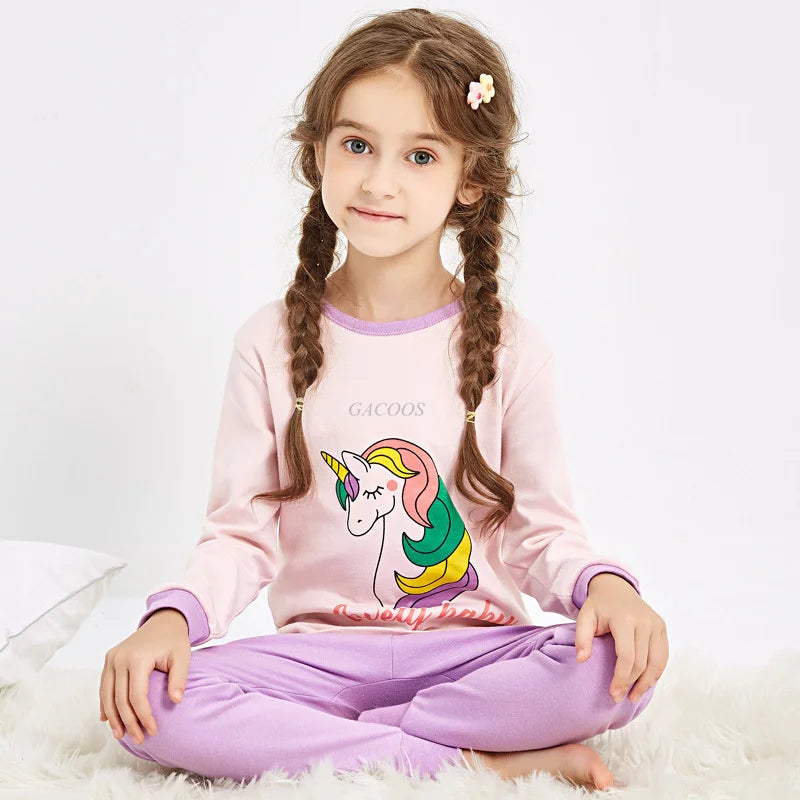 Child Boy Pajamas for 3-14 Years Winter Long Sleeved Pyjamas Suit Baby Girl Clothes Toddler Cotton Sleepwear Kids Sleep Pajamas