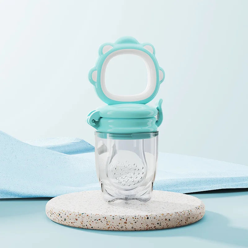 New Mould Fruit & Vegetable Feeder with Silicone Mesh Cartoon Lion Food Feeder Juice Feeding Teething Utensils Baby Items