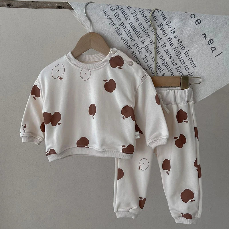Kids Boys Girls Pajamas Set Children Sleepwear Pajamas Flared Pants Sets Long Sleeve Cotton Baby Clothes Spring Autumn Clothing