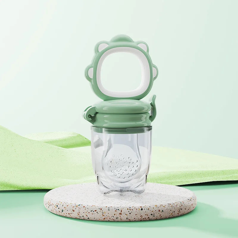 New Mould Fruit & Vegetable Feeder with Silicone Mesh Cartoon Lion Food Feeder Juice Feeding Teething Utensils Baby Items