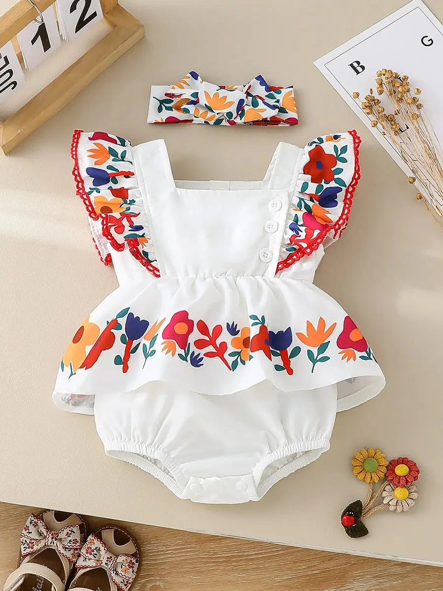 Floral Baby Girl Romper Set