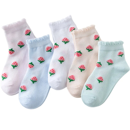5Pairs Children's Socks Spring And Autumn Cotton Car Cartoon Boy's Socks Kids Sports Socks  Boys Girls Quality Breathable Socks