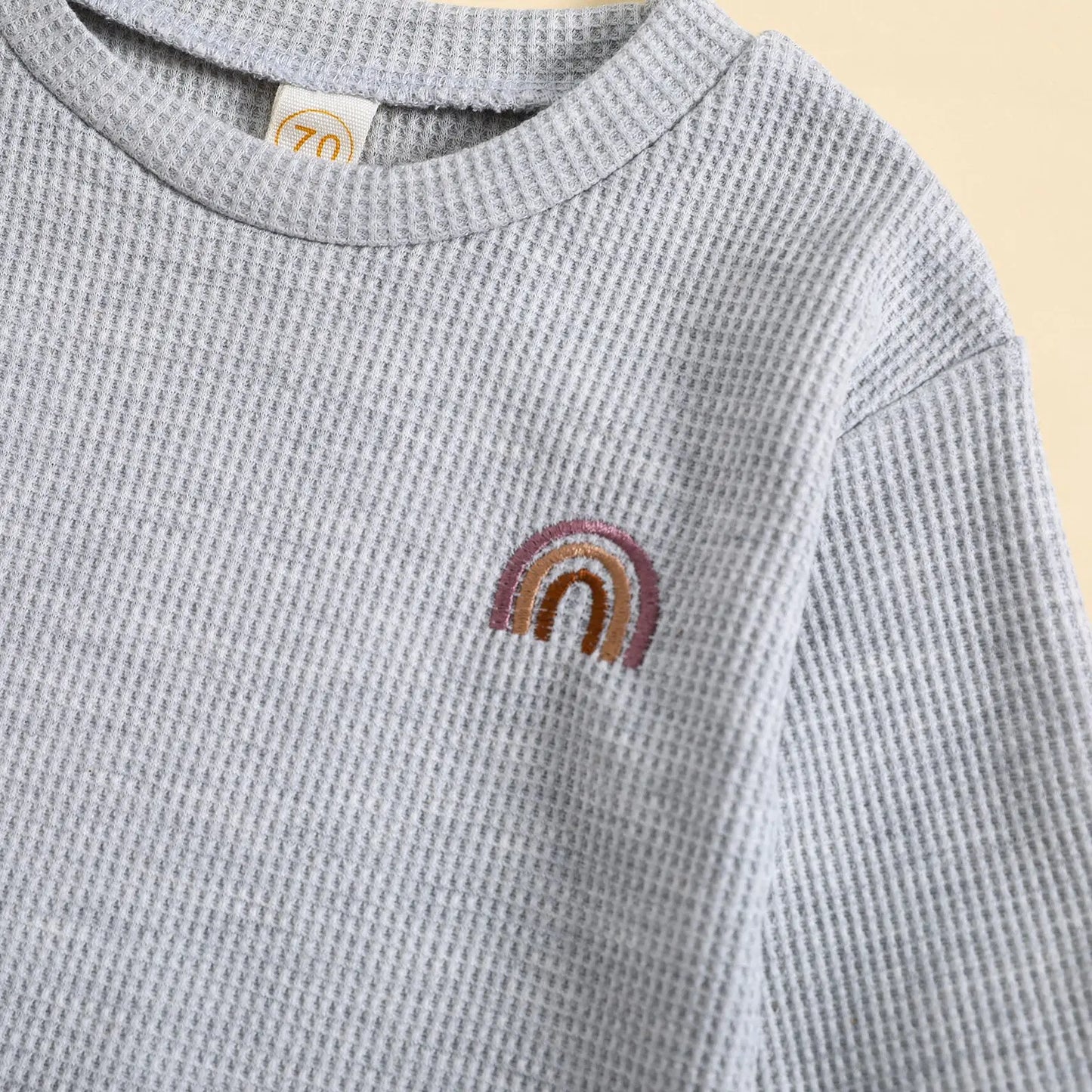 INS Infant Baby Boy Girl Rainbow Clothes Set Long Sleeve Cotton Sweatshirts Tops+Spring Pant Newborn Boy Outfits Autumn Clothing