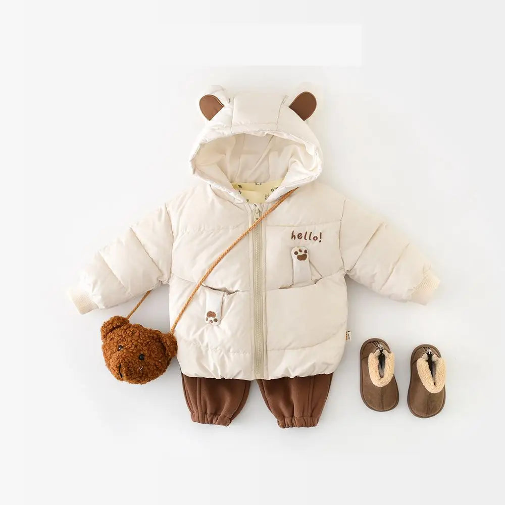 Cartoon Bear Hooded Baby Jacket