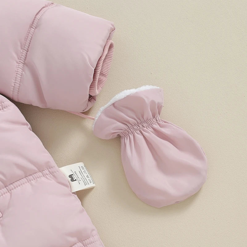 Citgeett Winter Infant Baby Boys Girls Coat Romper Warm Outwear Hooded Puffer Jacket Footie Jumpsuit Fall Clothes