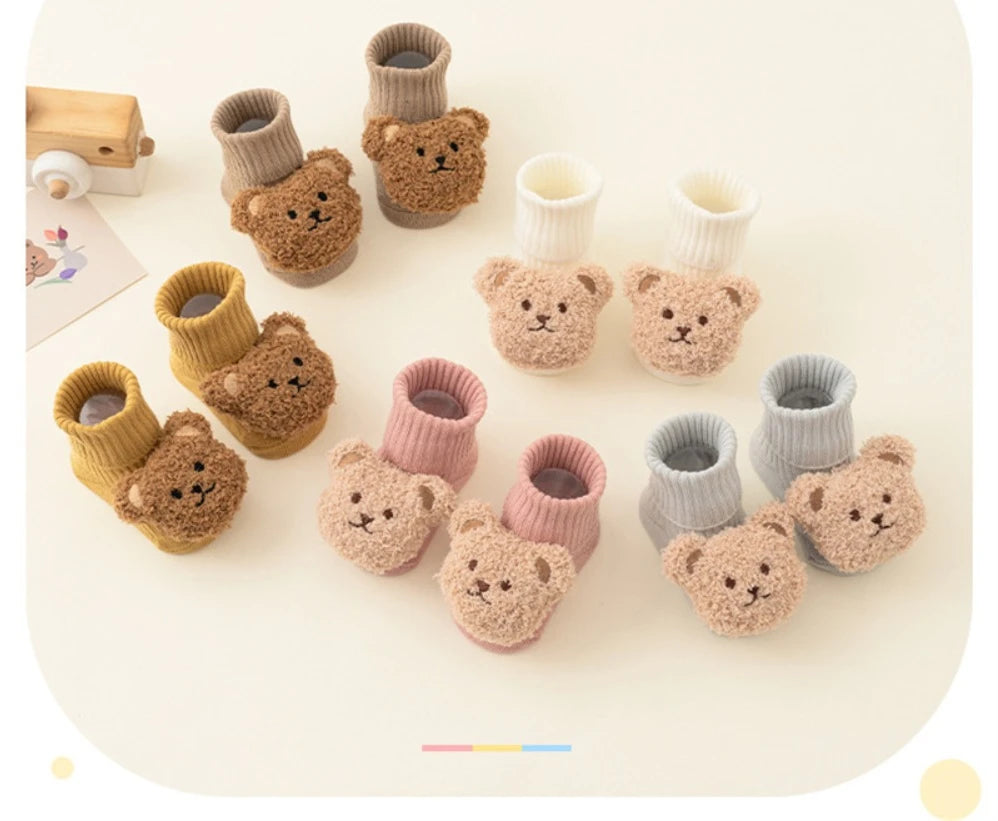 Cute Cartoon Bear Baby Socks 0-1Y